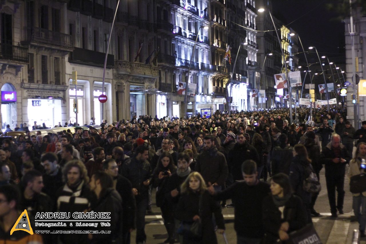 Manifestació a Barcelona en suport dels veïns de Gamonal