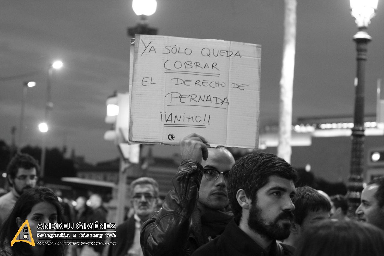 Protesta contra la pujada del preu del transport públic a Barcelona 15M