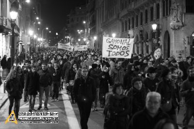 Manifestació a Barcelona en suport dels veïns de Gamonal