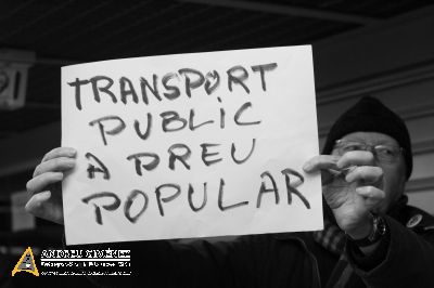 Protesta contra l’encariment del preu del transport públic 