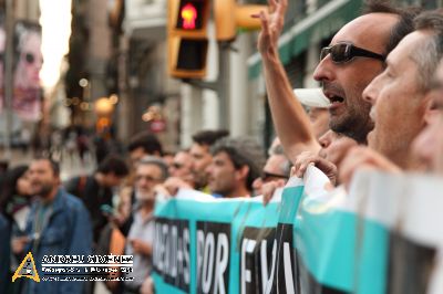 Protesta dels treballadors de les subcontractes de Telefónica Movistar