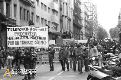 Protesta dels treballadors de les subcontractes de Telefónica Movistar