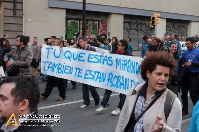 Protesta dels treballadors de les subcontractes de Telefónica Movistar