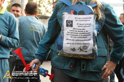 Protesta dels treballadors de les subcontractes de Telefónica Movistar