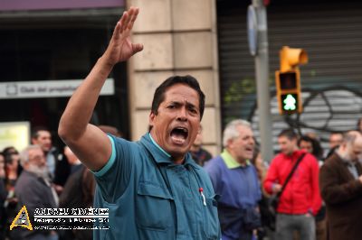 Protesta dels treballadors de les subcontractes de Telefónica Movistar