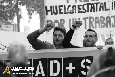 Protesta dels treballadors de les subcontractes de Telefónica Movistar