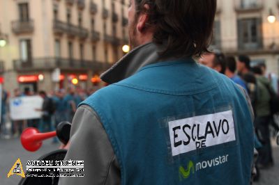 Protesta dels treballadors de les subcontractes de Telefónica Movistar